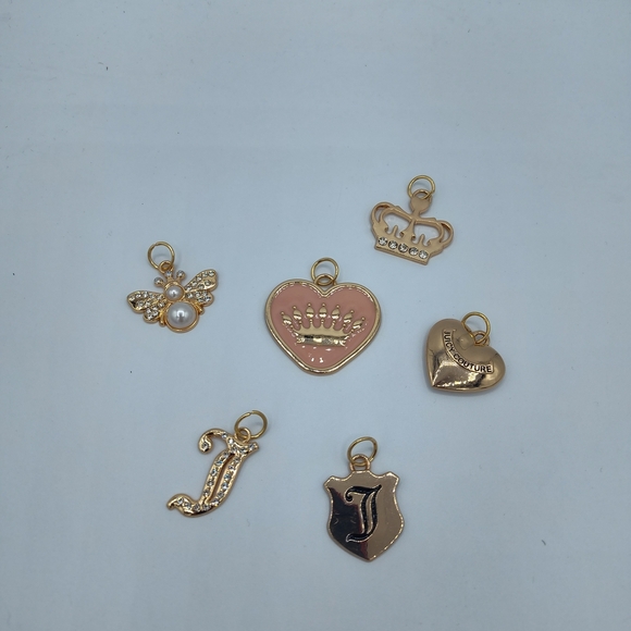 Juicy Couture Gold and Pink Charm Collection, Set Of Six NWOT - Picture 1 of 2